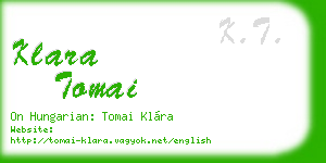 klara tomai business card